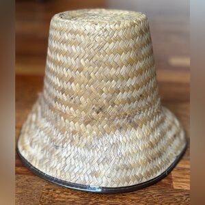 Vintage High Dome Straw Bucket Hat